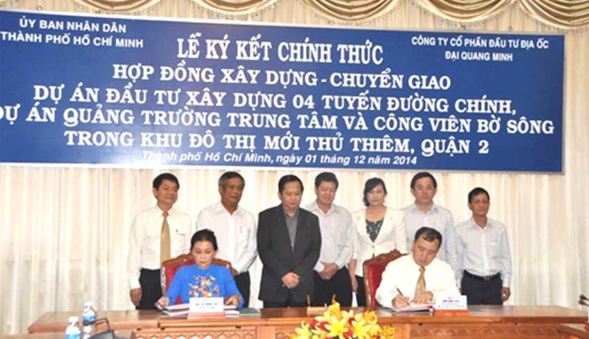 Ký kết chính thức Hợp đồng dự án 04 tuyến đường chính, Dự án Quảng trường trung tâm và Công viên bờ sông trong Khu đô thị mới Thủ Thiêm